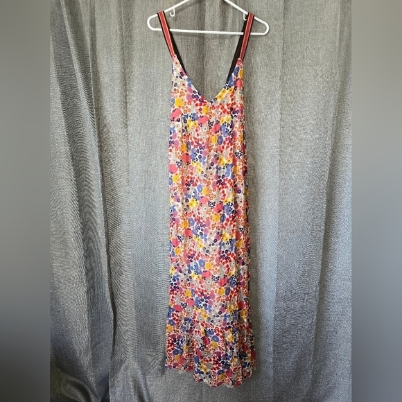 OTTOD'AME DRESS - VANIGLIA - ITALIAN MSRP$476 V Neck Floral Size 10 Tiered - Picture 1 of 9